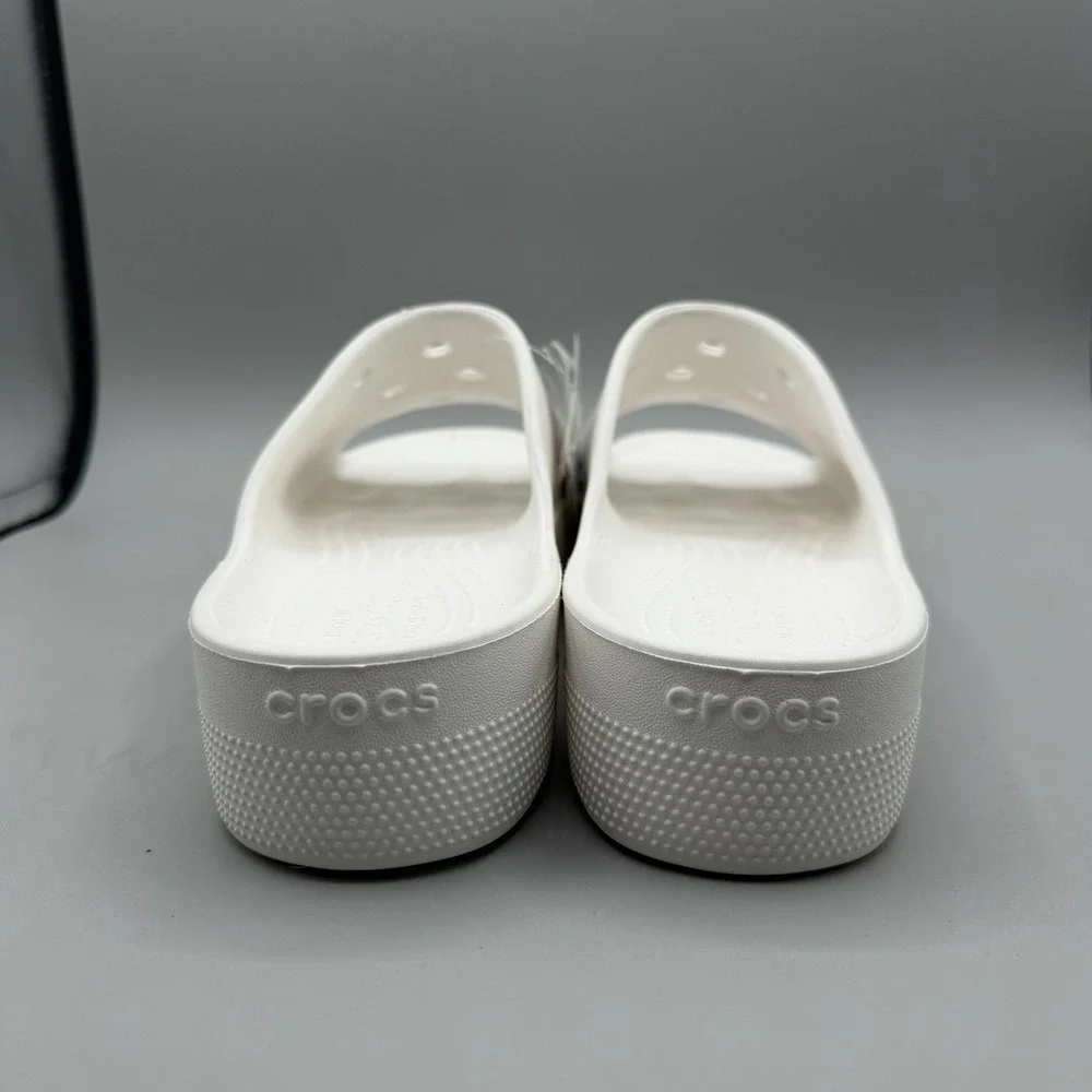 Crocs Classic Platform Slide White Womens Size 11 Casual Sandals Slippers NEW
